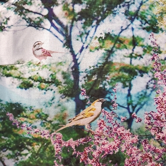 Zara - Sheer Bird and Flower Print Top - Size S - Picture 6 of 9